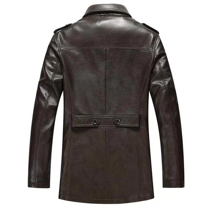 Winter Autumn Casual Synthetic Leather Turn-Down Collar Slim Fit Jackets