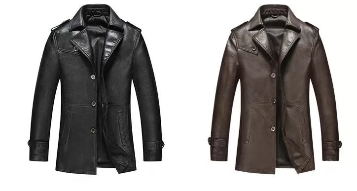 Winter Autumn Casual Synthetic Leather Turn-Down Collar Slim Fit Jackets