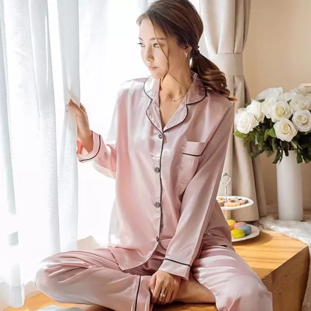 Women Pajamas Set Sleepwear Long Sleeve