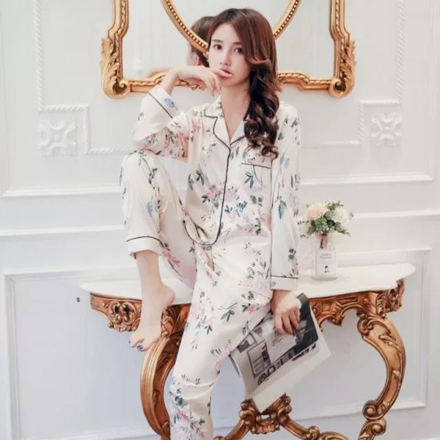 Women Pajamas Set Sleepwear Long Sleeve