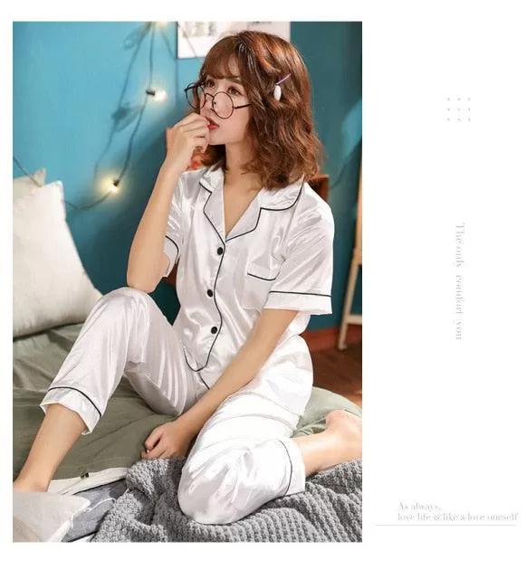 Women Pajamas Set Sleepwear Long Sleeve