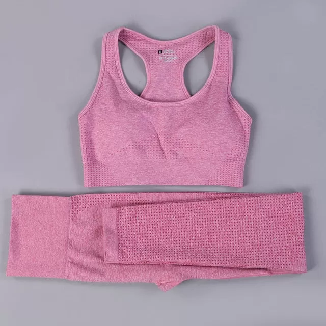 Women Seamless Yoga Set Fitness Sports Suits GYM Cloth Yoga Long Sleeve Shirts