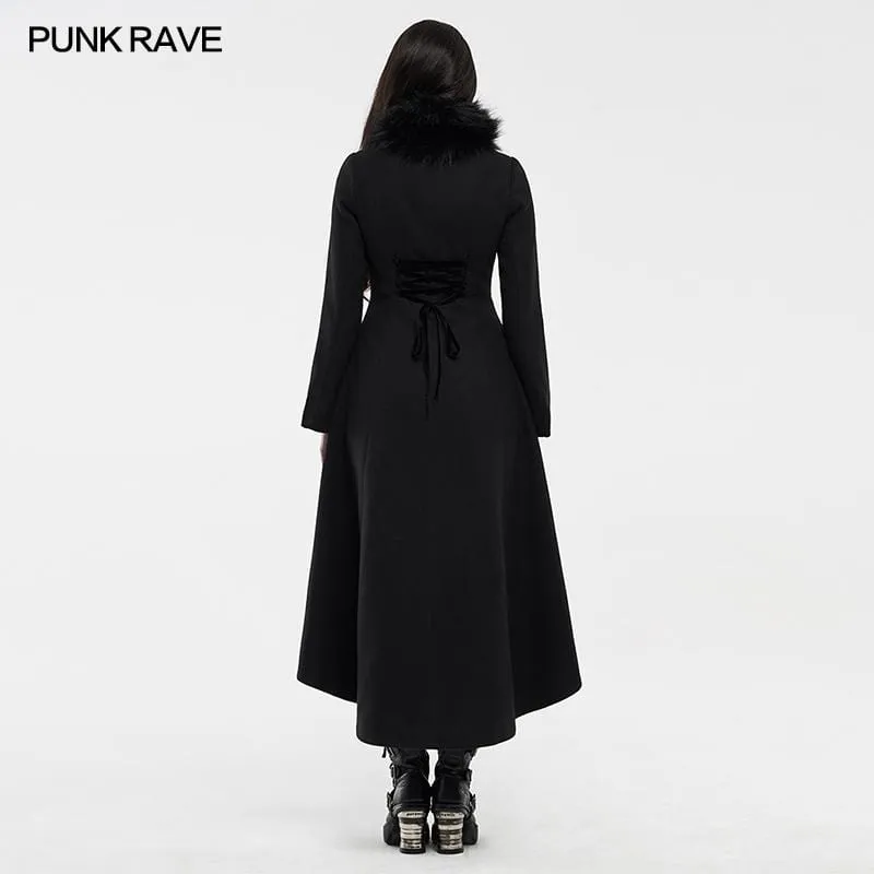 Women's Gothic Zipper Jacquard High-waisted Coats