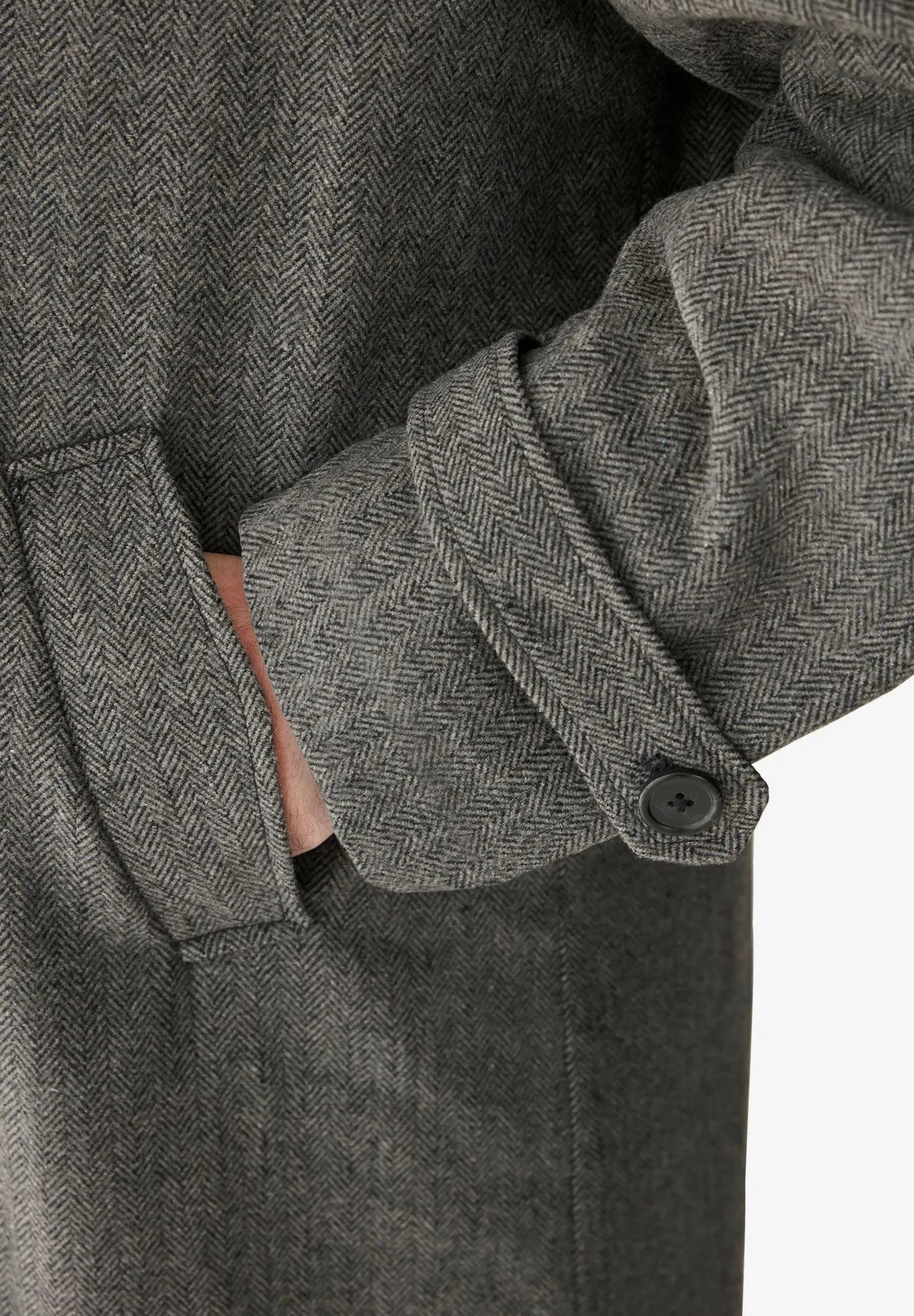 Wool-Blend Long Overcoat