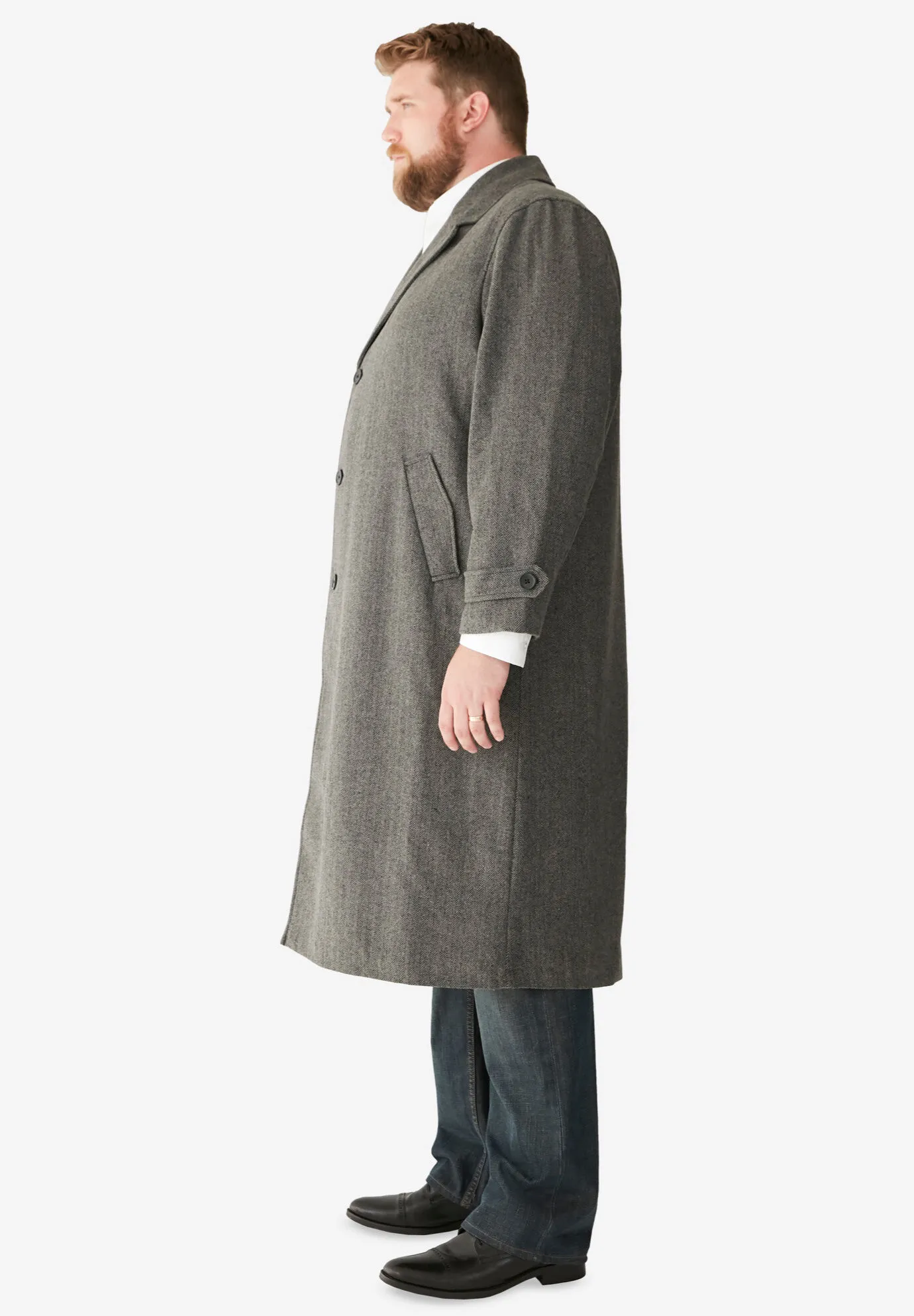 Wool-Blend Long Overcoat